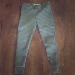 Betabrand Skinny Grey Stripe Pants Small Petite